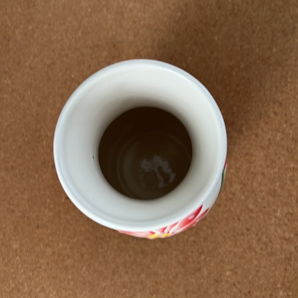 Handmade White Vase with Flower Design - Picture 4 of 5